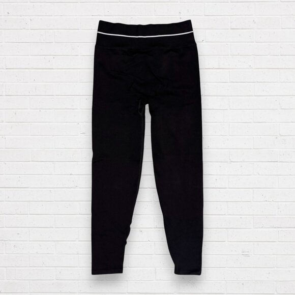 VICTORIA'S SECRET Pink Ribbed Waist Black Active Athletic Leggings - Picture 2 of 6